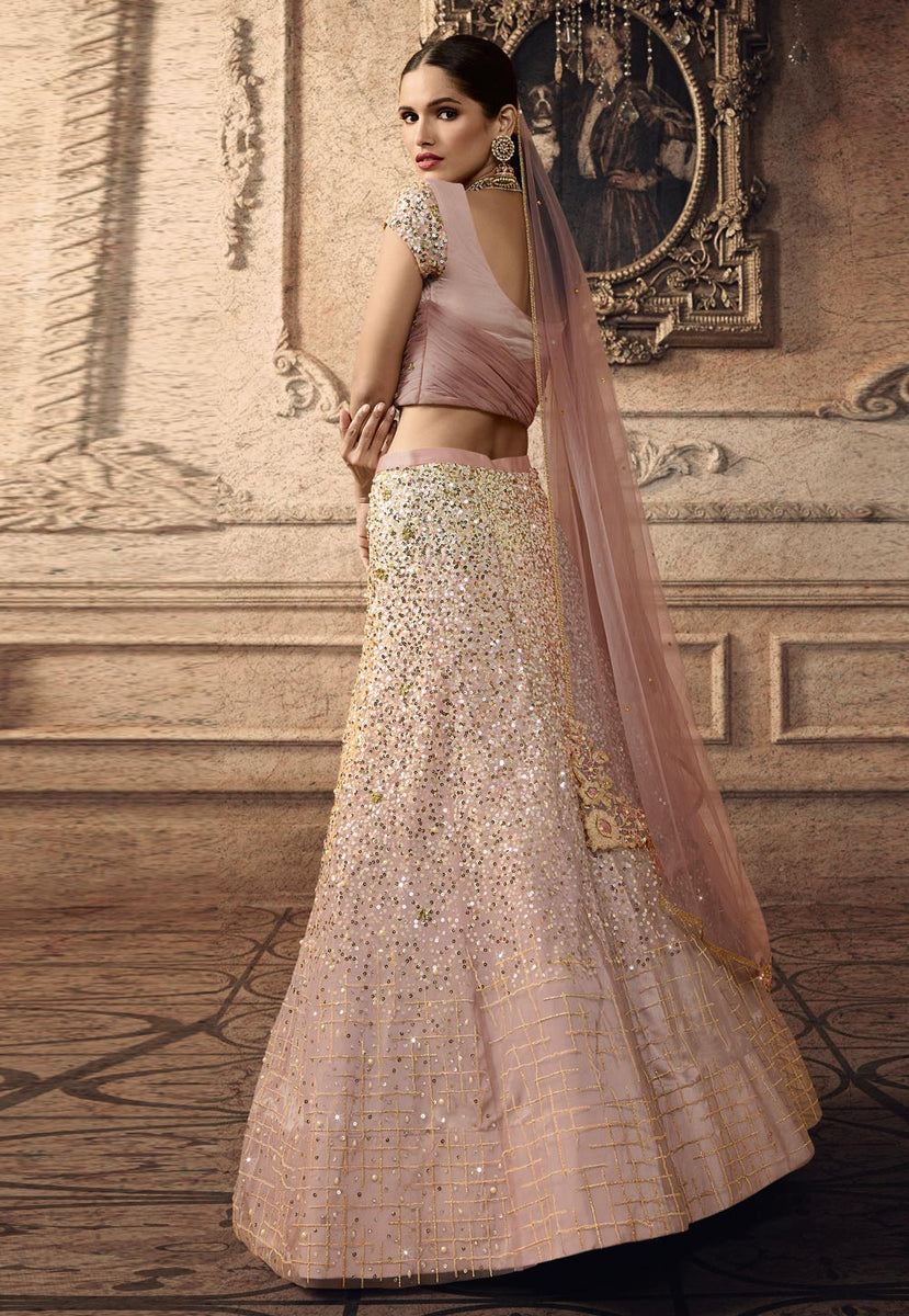 Shop Teen Girls Pink Art Silk Embroidered Kali Style Lehenga Set Wedding  Wear Online at Best Price