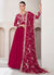 Magenta Golden Embroidery Designer Anarkali Gown Dress