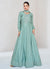 Teal Blue Sequence Embroidery Wedding Anarkali Gown