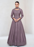 Deep Purple Sequence Embroidery Wedding Anarkali Gown