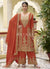 Orange Golden Embroidered Pakistani Palazzo Style Suit