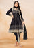 Black Golden Embroidered Anarkali And Dhoti Style Pant Suit