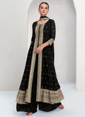 Black Embroidery Traditional Palazzo Suit