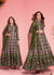 Grey Green Multicoloured Silk Jacquard Anarkali Gown