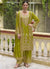 Lime Green Golden Embroidered Pakistani Palazzo Style Suit