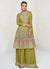 Lime Green Multi Embroidery Anarkali Palazzo Suit