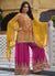 Orange And Pink Traditional Embroidery Sharara Style Suit