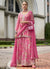 Rich Pink Sequence Embroidery Printed Palazzo Suit