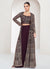 Deep Wine Embroidered Jacket Style Palazzo Suit