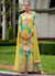 Yellow Multicoloured Sequence Embroidery Printed Palazzo Suit