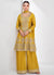 Yellow Multi Embroidery Palazzo Style Suit