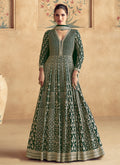 Bottle Green Traditional Embroidery Festive Anarkali