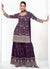 Deep Purple Traditional Embroidery Festive Gharara Suit