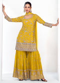 
Yellow Traditional Embroidery Festive Gharara Suit
