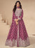 Dark Pink Embroidered Slit Style Anarkali Lehenga