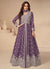 Rich Purple Embroidered Slit Style Anarkali Lehenga