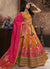 Yellow And Pink Traditional Embroidered Bridal Lehenga Choli