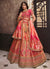 Peach Golden Traditional Embroidered Bridal Lehenga Choli