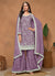 Purple Embroidery Festive Palazzo Suit