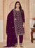 Wine Embroidered Salwar Kameez Suit