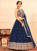 Blue Handwork Embroidery Georgette Lehenga Choli