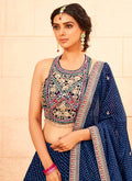 Blue Handwork Georgette Lehenga Choli In USA