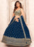 Turquoise Handwork Embroidery Georgette Lehenga Choli