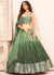 Green Handwork Embroidery Georgette Lehenga Choli