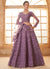 Lavender Ombré Thread Embroidery Lehenga Choli With Dupatta