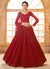 Bridal Red Ombré Thread Embroidery Lehenga Choli With Dupatta