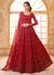 Crimson Red Thread Embroidery Traditional Lehenga Choli And Dupatta