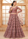 Mauve Purple Embroidered Lehenga Choli