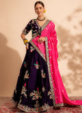 Black And Pink Multi Embroidery Designer Lehenga Choli