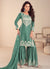 Sage Green Threadwork Embroidery Gharara Suit