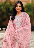 Pink Floral Pakistani Pant Style Suit In USA UK