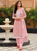 Pink Floral Pakistani Pant Style Suit In USA Canada