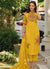 Yellow Multi Sequence Embroidery Traditional Pant Suit