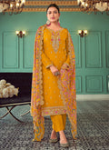 Yellow Multicoloured Embroidery Casual Salwar Kameez