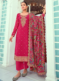 Magenta Multicoloured Embroidery Casual Salwar Kameez