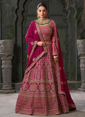 Magenta Embroidered Wedding Lehenga Choli