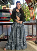 Black And White Embroidery Indo Western Palazzo Set