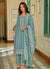 Teal Blue Designer Embroidery Silk Salwar Suit