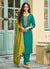 Green Sequence Embroidery Designer Pant Suit