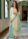 Ivory White Handwork Embroidery Traditional Salwar Kameez