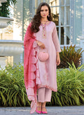 Light Pink Sequence Embroidery Pakistani Style Pant Suit