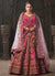 Magenta Pink And Green Embroidered Bridal Lehenga Choli