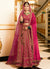 Magenta Pink Handwork Embroidery Bridal Lehenga Choli