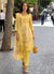 Yellow Chikankari Floral Embroidery Pakistani Style Pant Suit