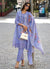 Blue Chikankari Floral Embroidery Pakistani Style Pant Suit