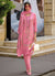 Pink Chikankari Floral Embroidery Pakistani Style Pant Suit